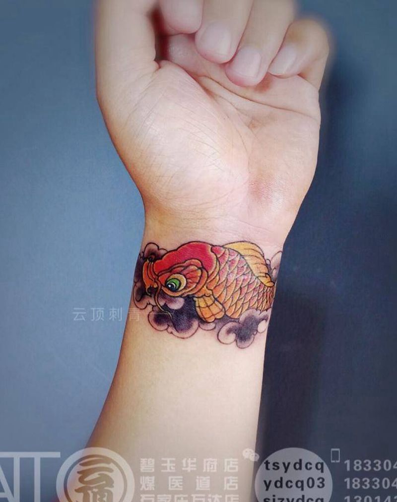 传统风格 手环遮盖疤痕纹身图片_成品手臂传统习俗动物原创纹身图案