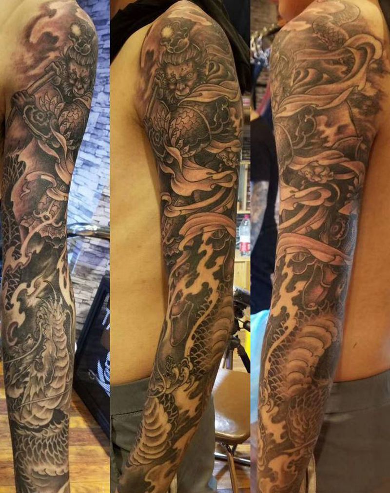 猴子纹身图片_手臂新传统纹身图案