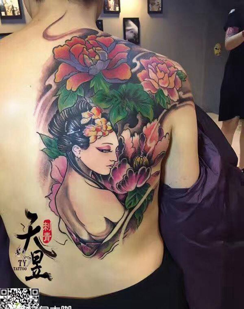 修改牡丹是旧图纹身图片