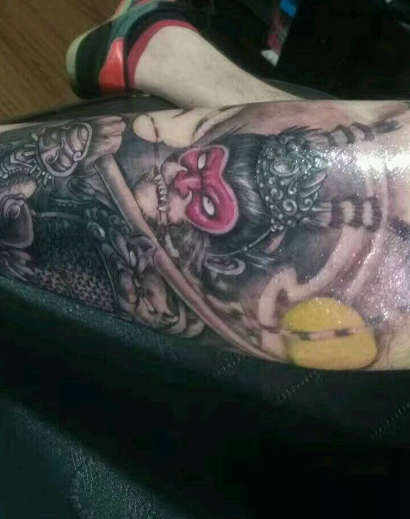 大圣猴纹身图片_手臂脚部传统纹身图案