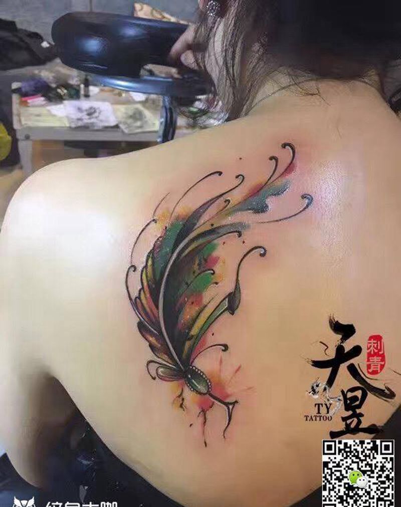 羽毛纹身图片