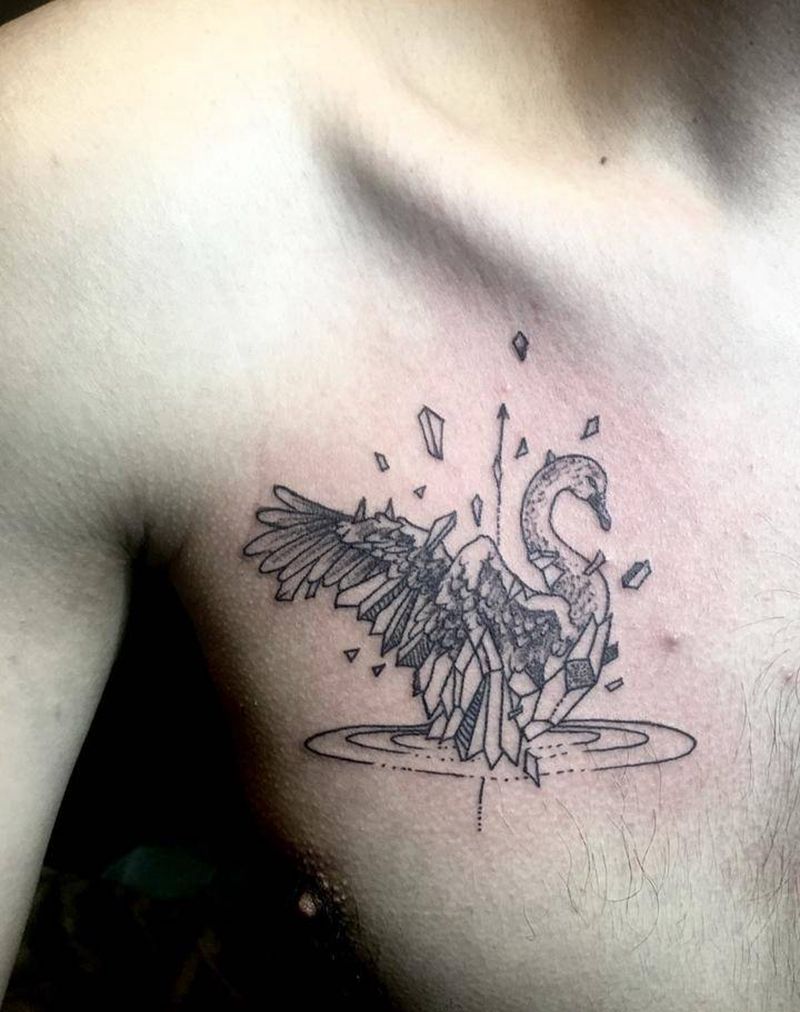 天鹅纹身图片_成品纹身图案