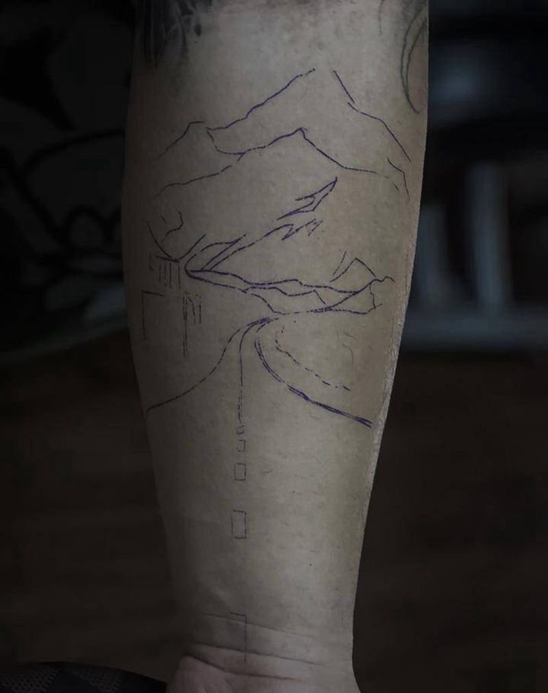 记忆青藏线纹身图片