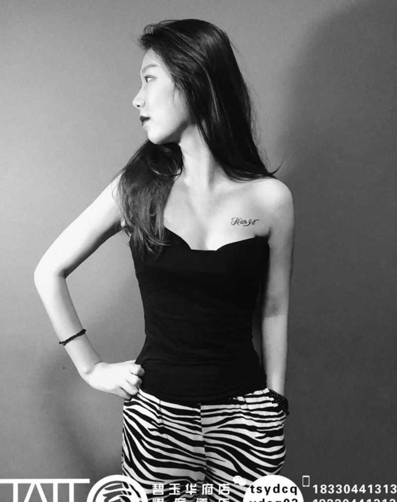 文字纹身图片_成品胸部手臂欧美清新字符原创纹身图案