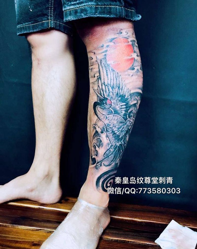 鹤纹身图片