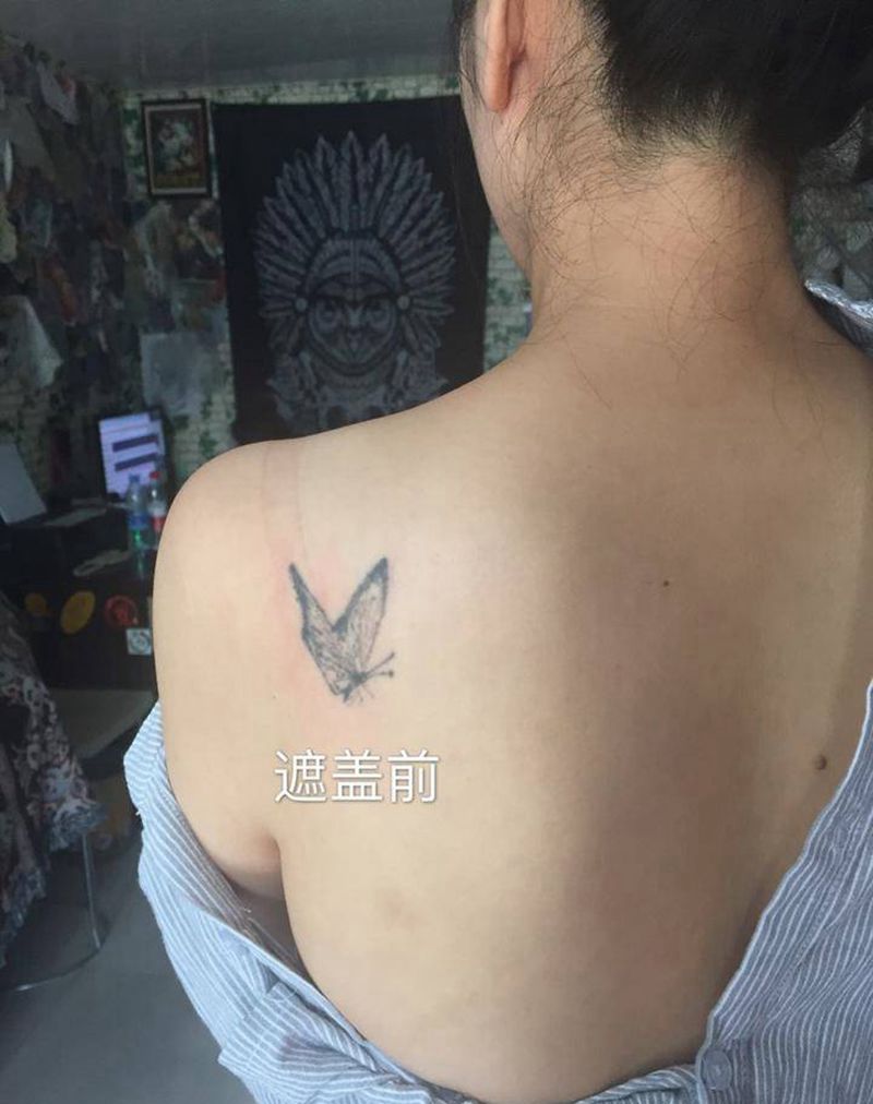 遮盖作品荷花纹身图片