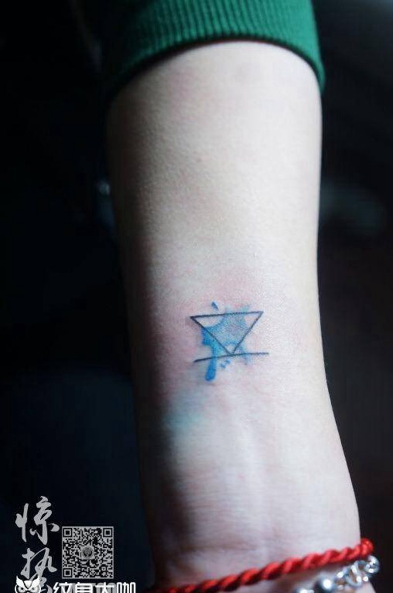 色彩 几何 小图纹身图片_成品手臂清新几何图案纹身图案