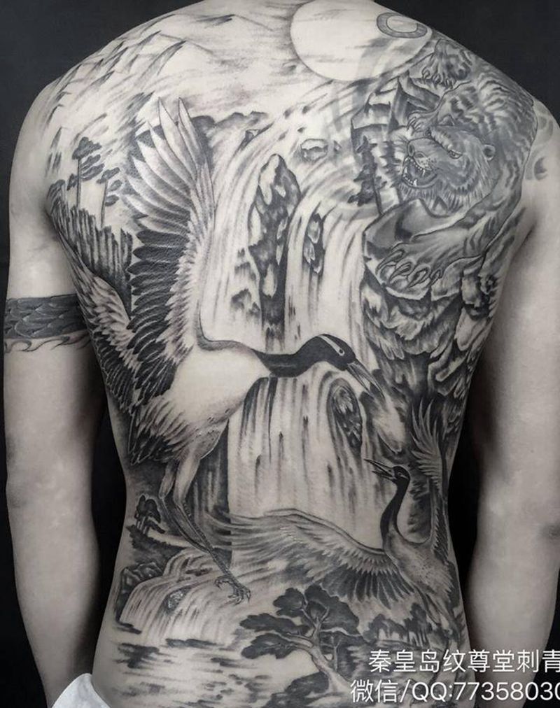 山水画作品纹身图片