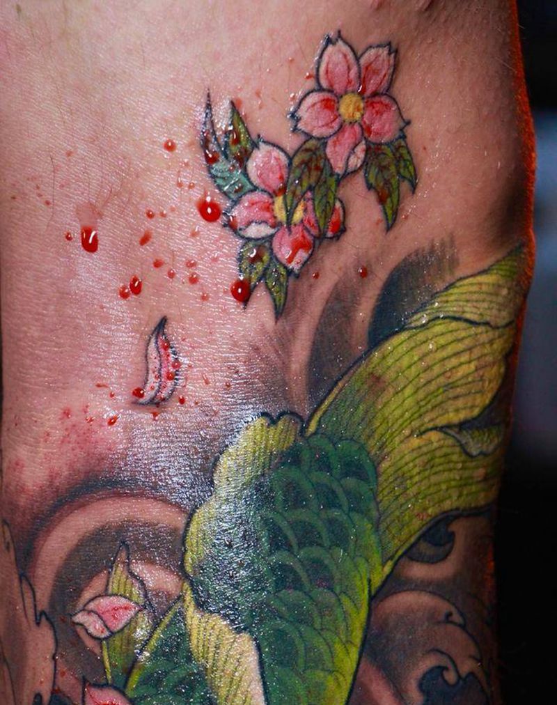 小腿覆盖纹身图片