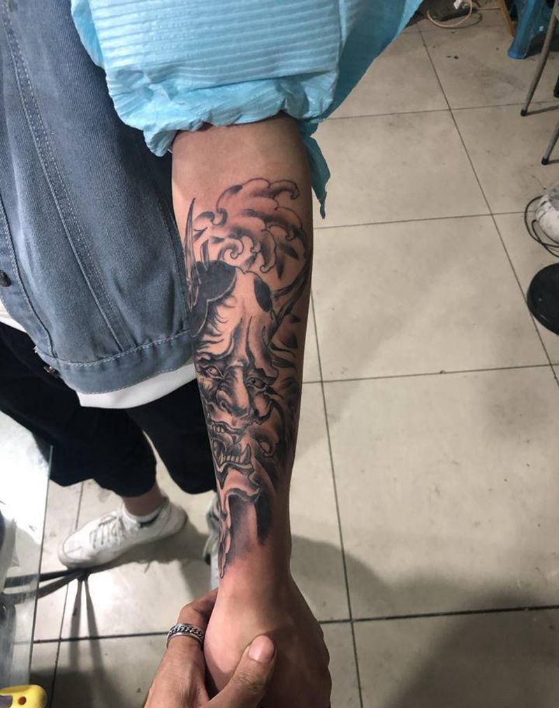 般若覆盖纹身图片_手臂纹身图案