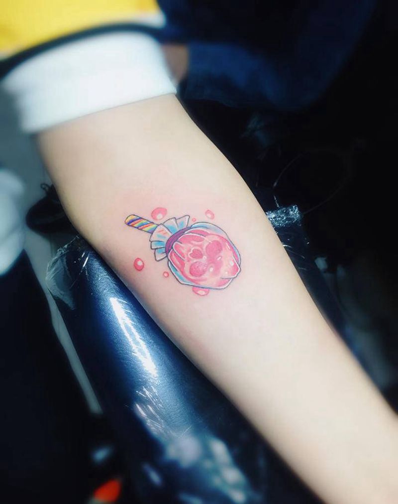 棒棒糖纹身图片_New School纹身图案