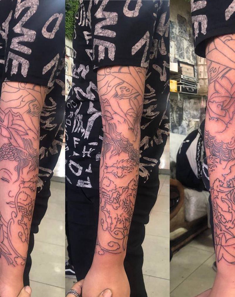 佛与魔纹身图片_手臂纹身图案