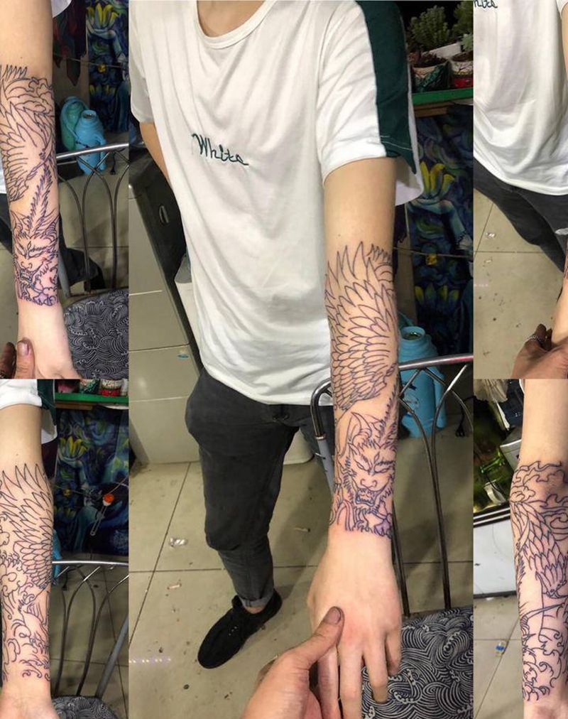 神兽纹身图片_手臂纹身图案