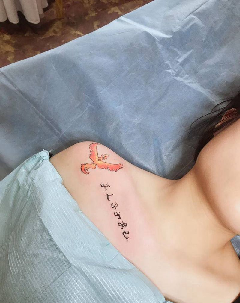 火凤纹身图片_新传统纹身图案