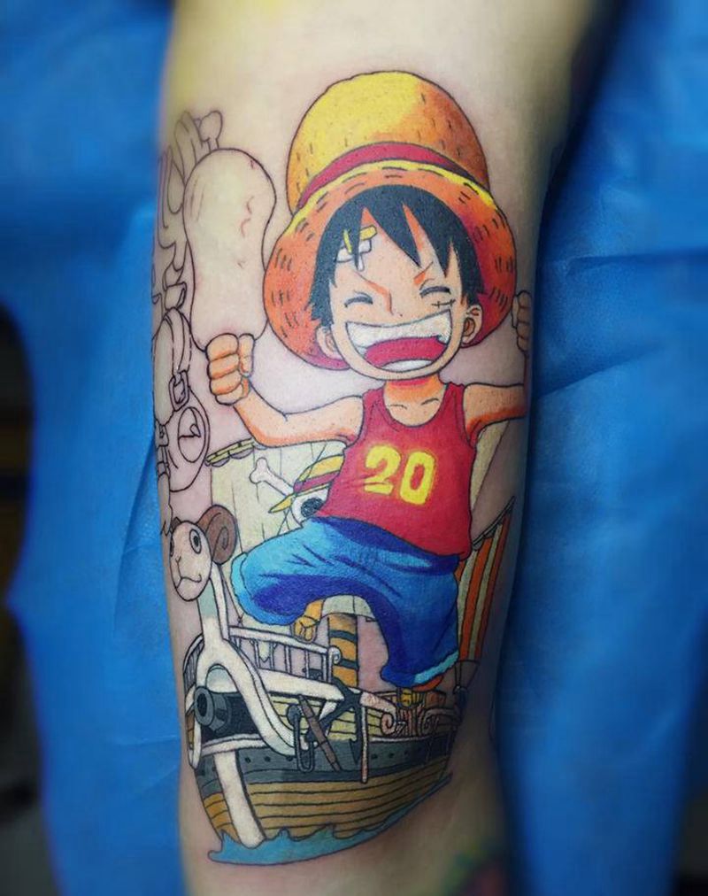 蒙奇·D·路飞纹身图片_New School纹身图案
