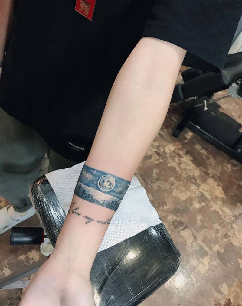 星空纹身图片_手臂纹身图案