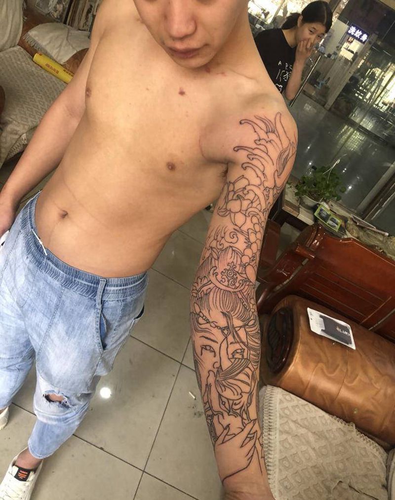 艺妓般若纹身图片_手臂纹身图案