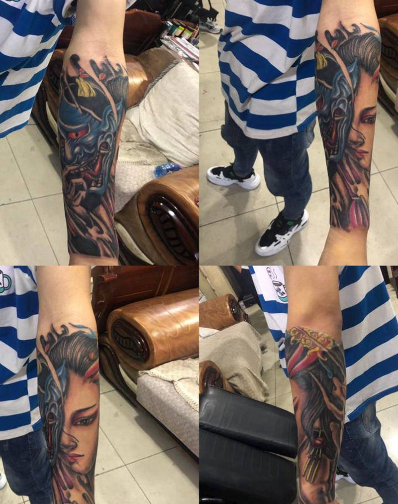 艺妓纹身图片_手臂纹身图案