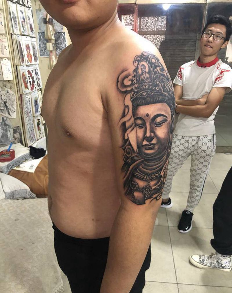 观音纹身图片_手臂纹身图案