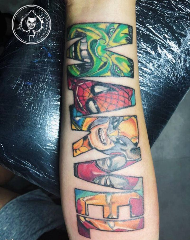 漫威纹身图片_New School纹身图案