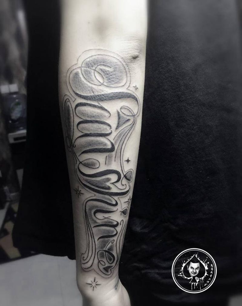 花体字纹身图片_花体字纹身图案