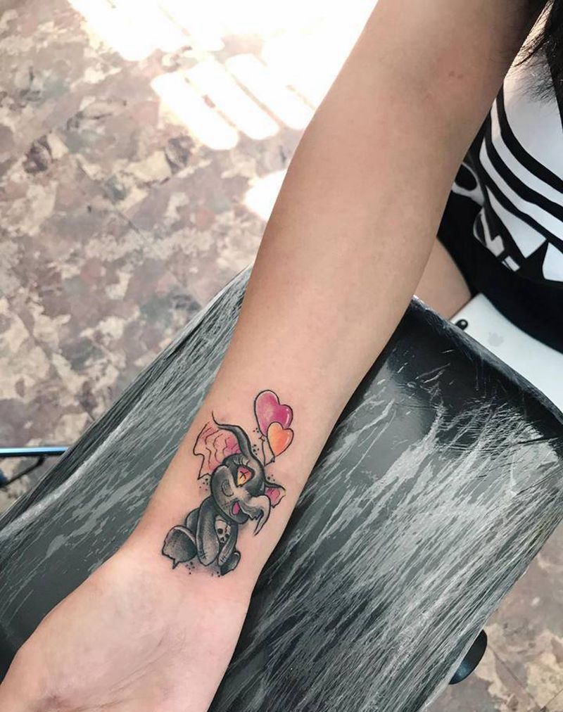 小象纹身图片_手臂New School纹身图案