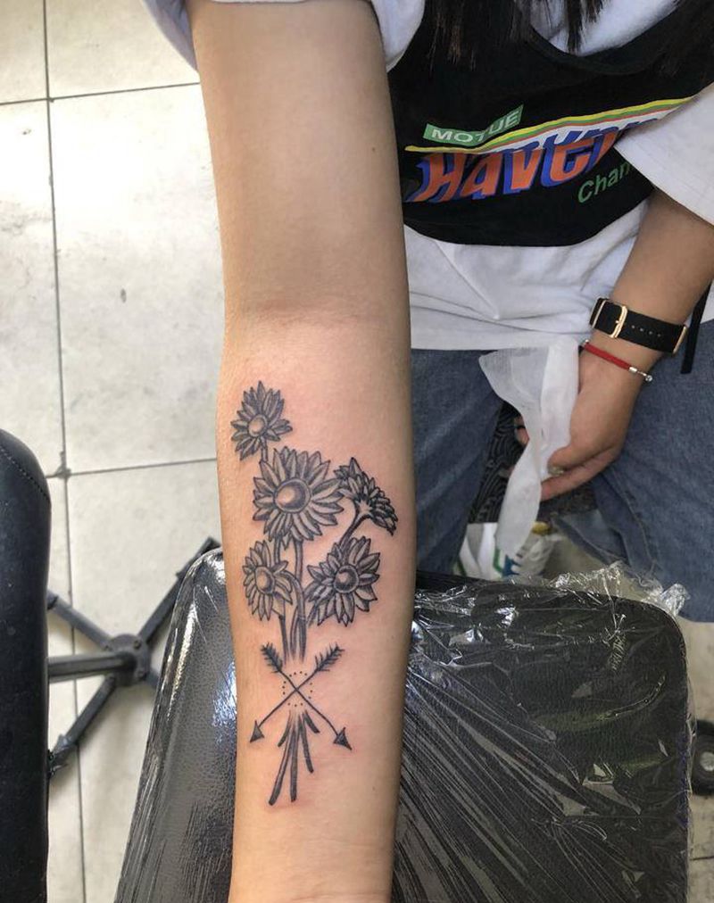 花纹身图片_手臂纹身图案