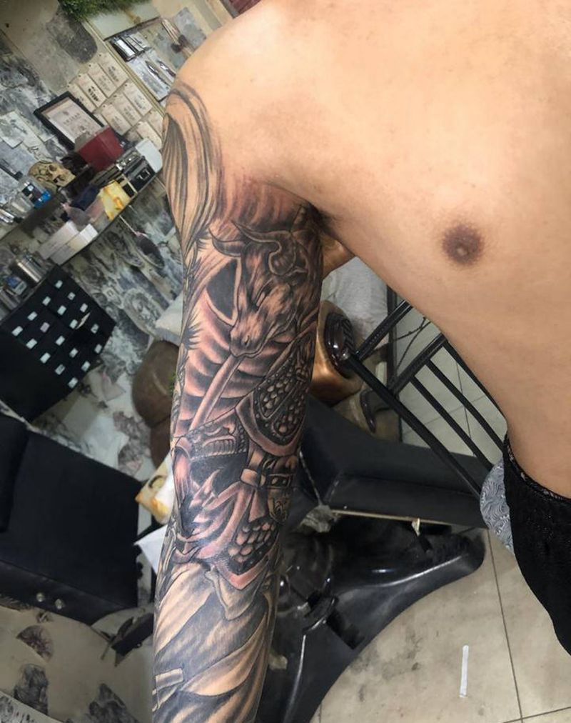 钟馗，牛头马面纹身图片_手臂纹身图案