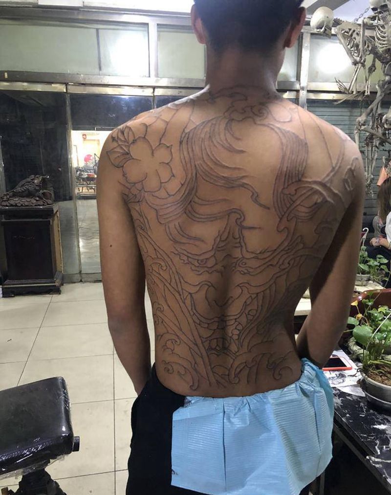 般若纹身图片_背部纹身图案