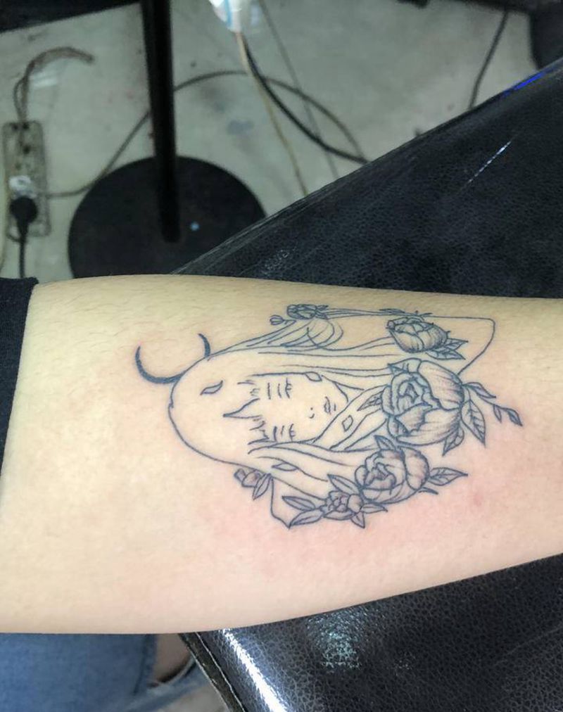 女孩纹身图片_手臂纹身图案