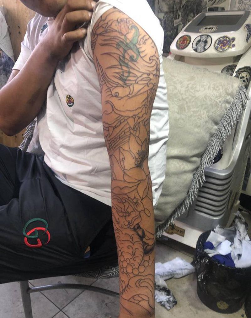 般若象神纹身图片_手臂纹身图案