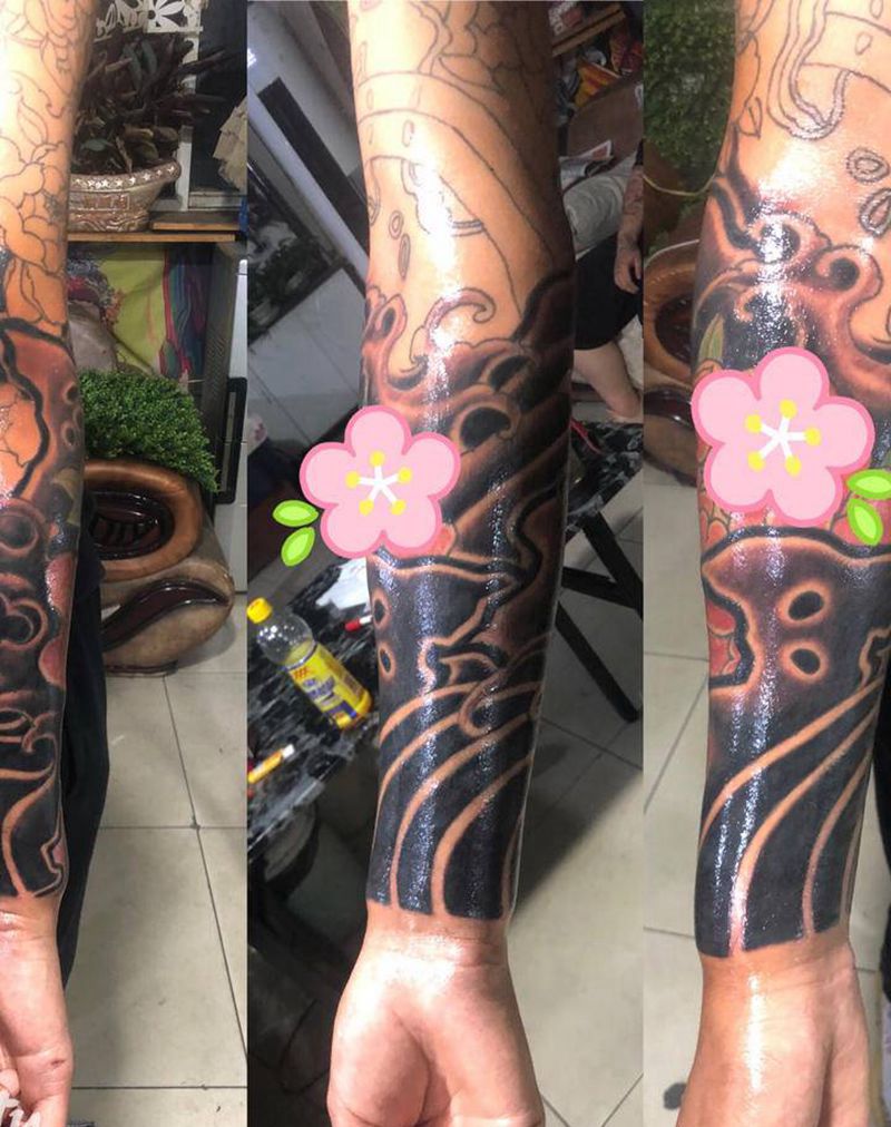 日式花臂纹身图片_手臂纹身图案