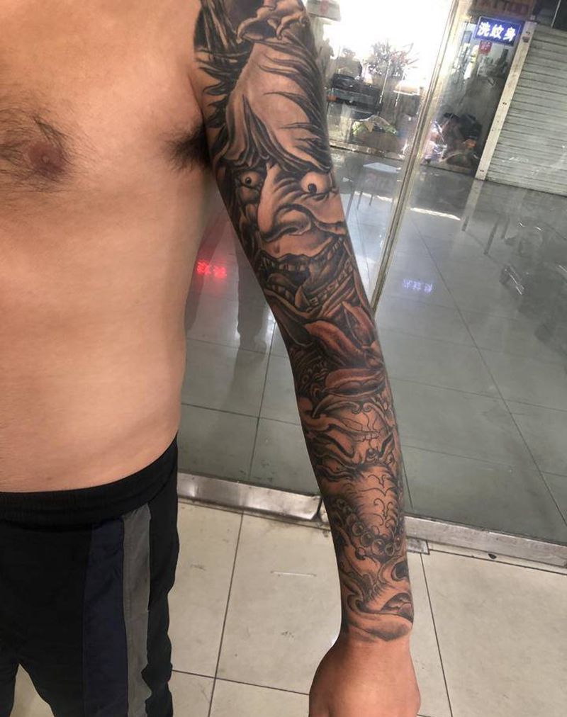 般若 艺妓纹身图片_手臂纹身图案