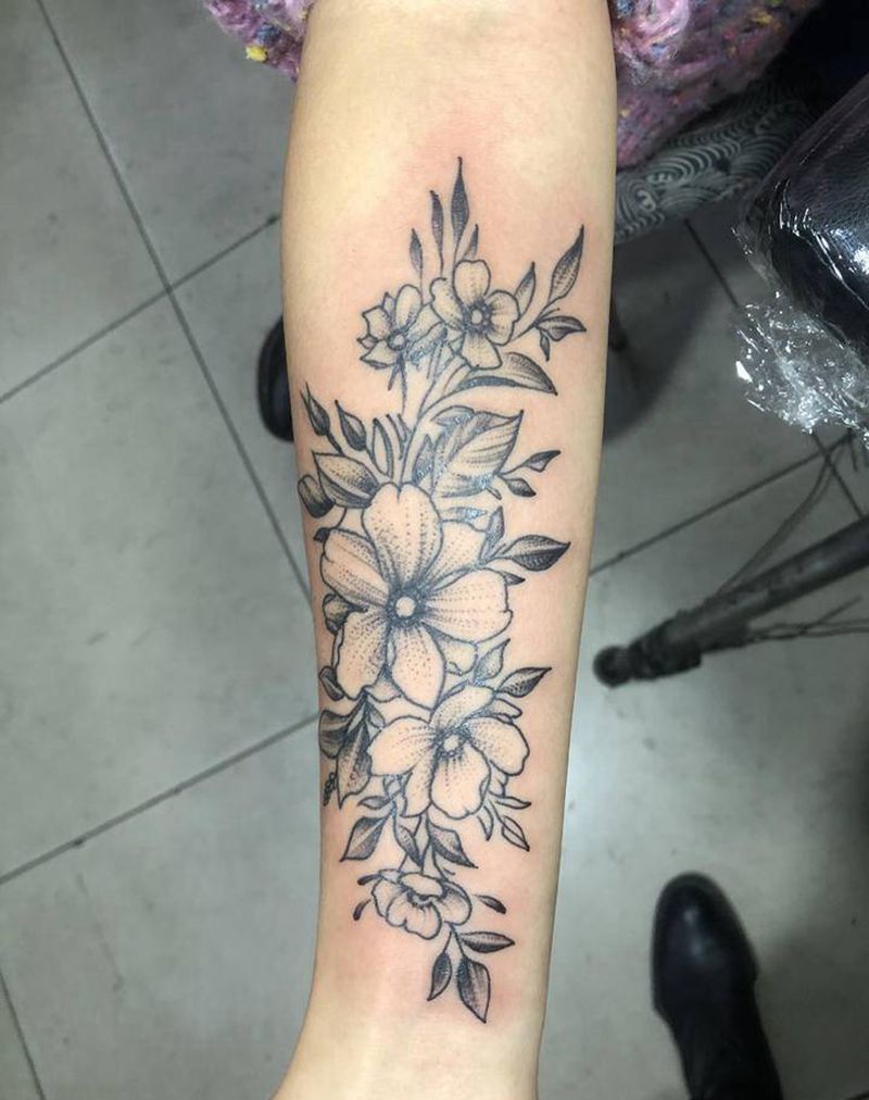 素花纹身图片_手臂纹身图案