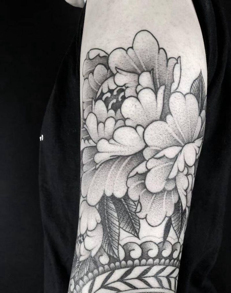 素花细节纹身图片_手臂纹身图案