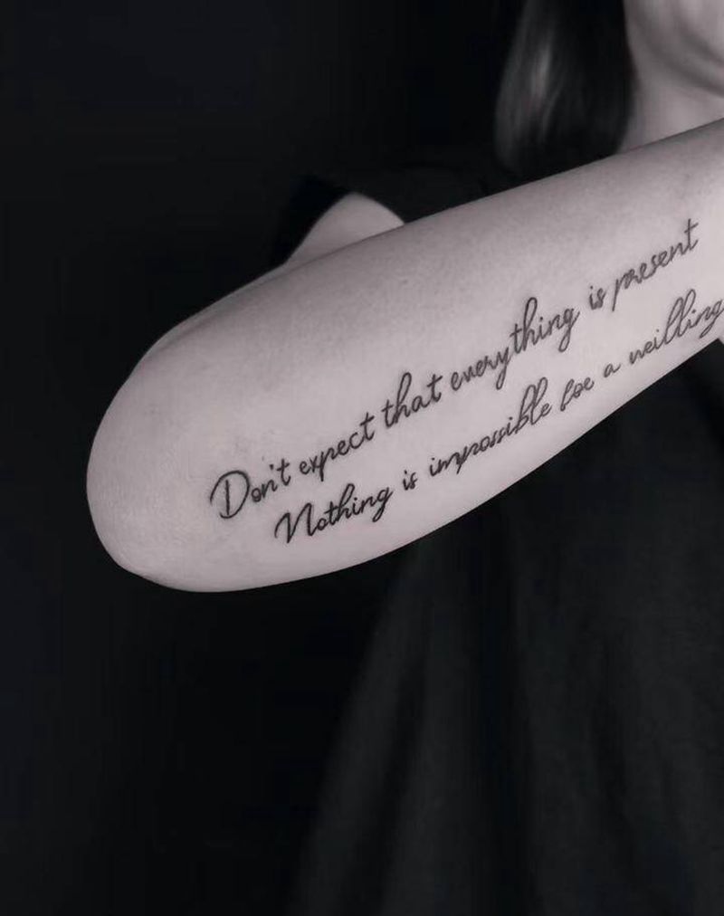 手写体纹身图片_手臂花体字纹身图案