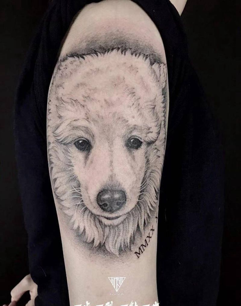 爱犬纹身图片_手臂纹身图案