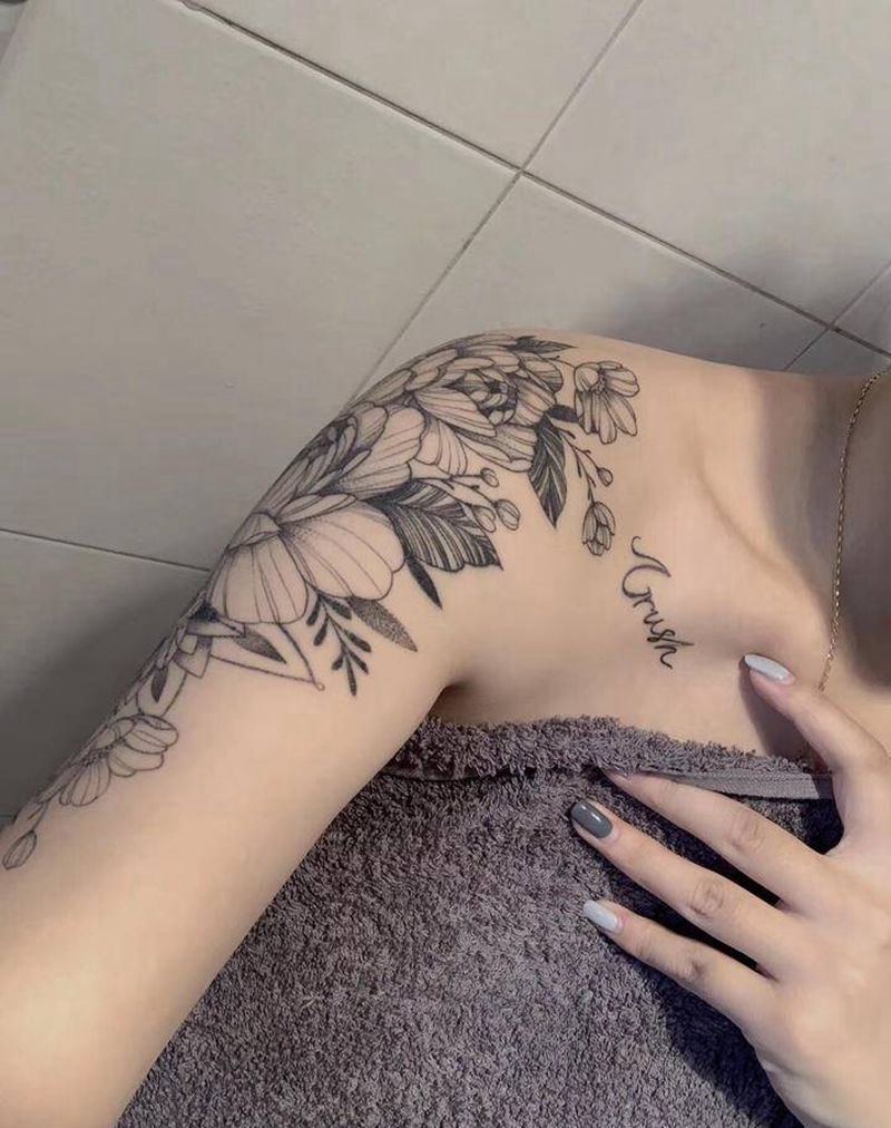 买家秀纹身图片_肩部纹身图案