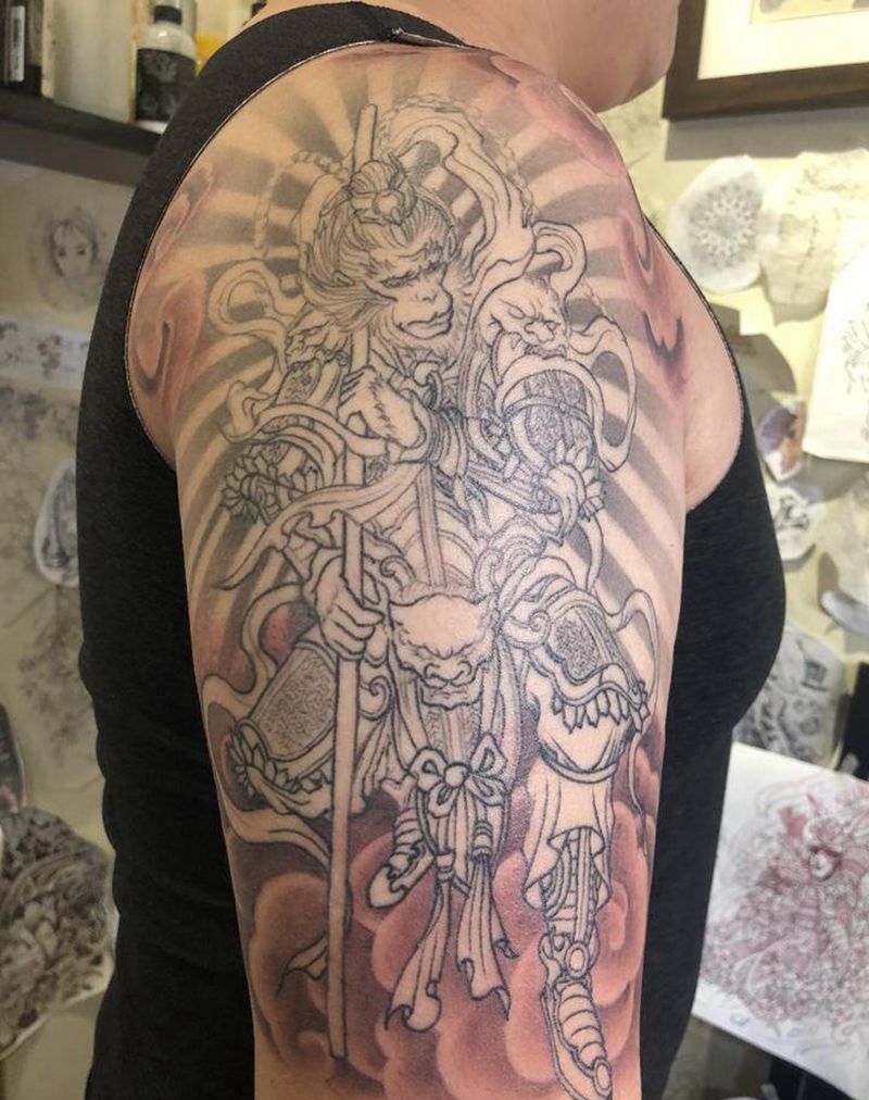 齐天大圣纹身图片_手臂纹身图案