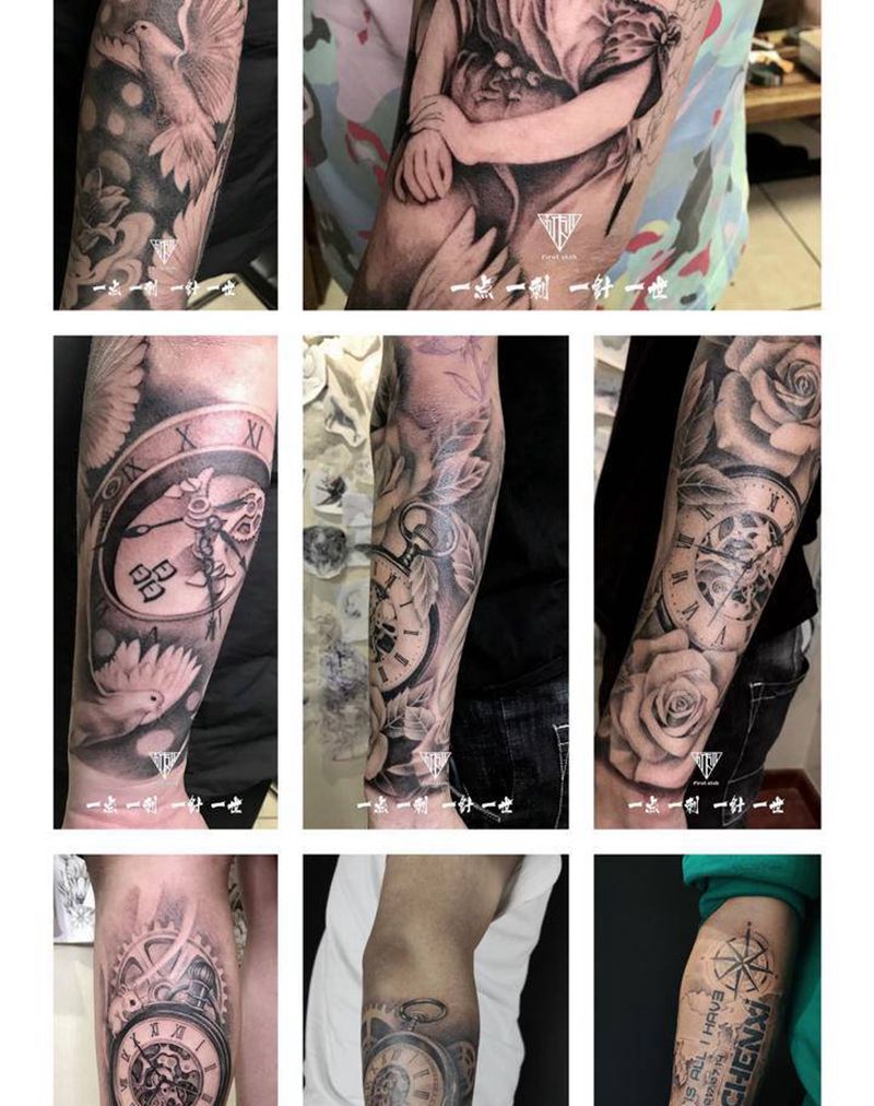 2020部分素描黑灰作品纹身图片_手臂纹身图案