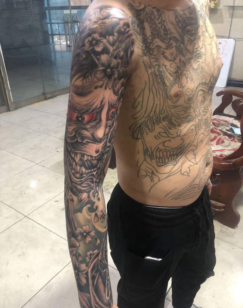 般若 艺妓纹身图片_手臂纹身图案