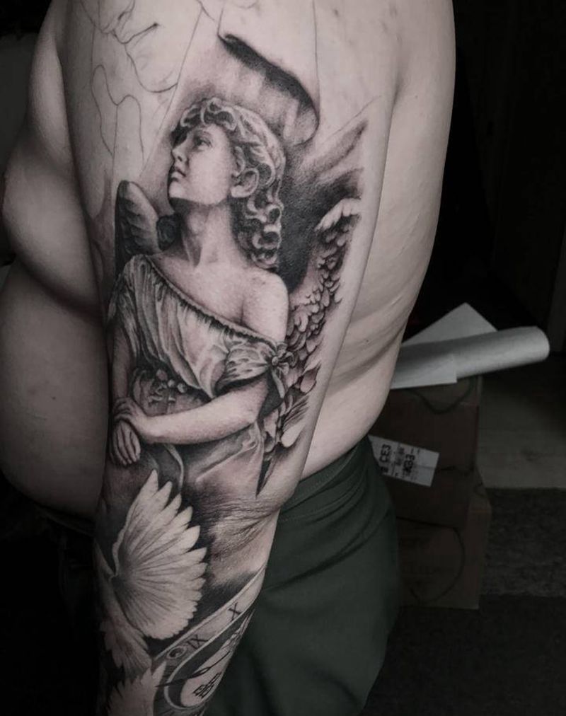 天使纹身图片_手臂纹身图案