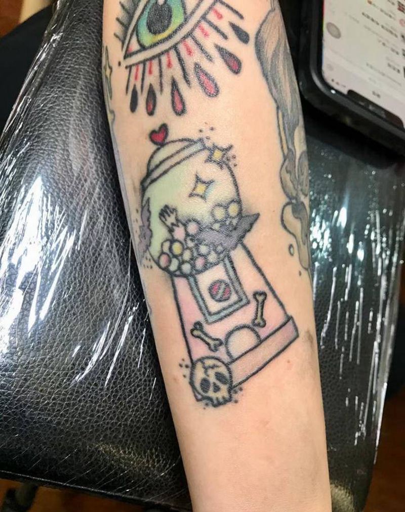 扭蛋机翻新纹身图片_手臂纹身图案