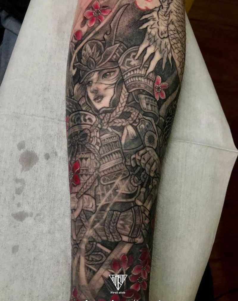 花木兰纹身图片_手臂纹身图案