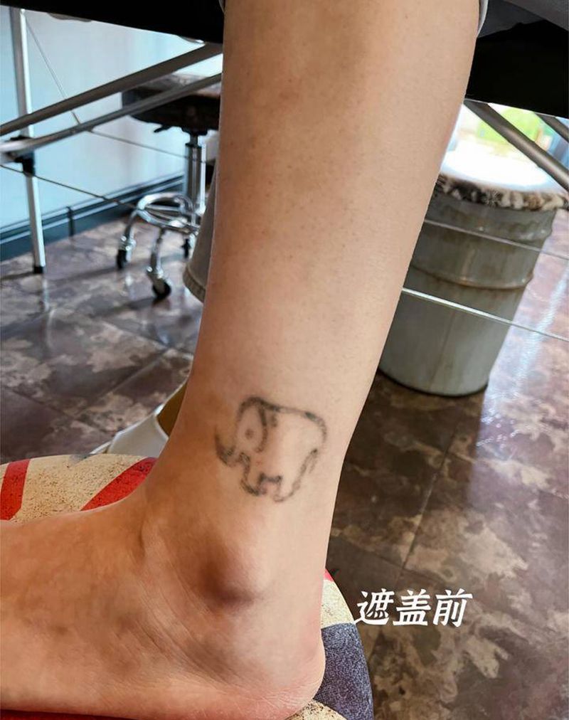 遮盖作品纹身图片_脚部点刺纹身图案