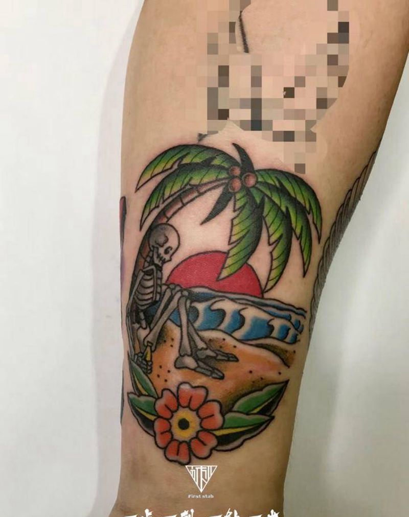 old school拼接纹身图片_手臂纹身图案