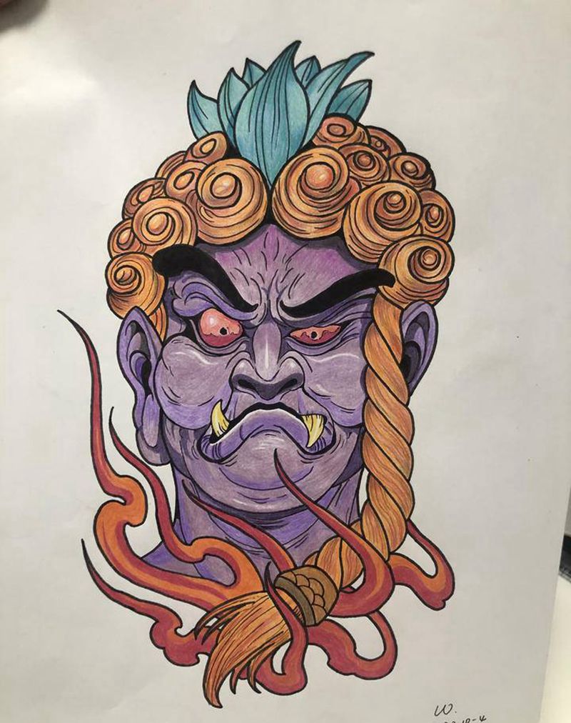 练习手稿纹身图片_背部手臂老传统纹身图案