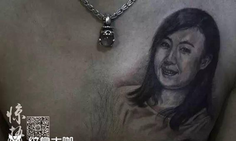 写实 肖像纹身图片_成品胸部写实人物纹身图案