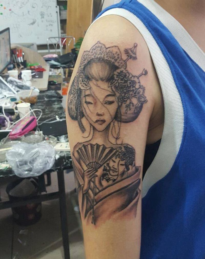 艺妓纹身图片