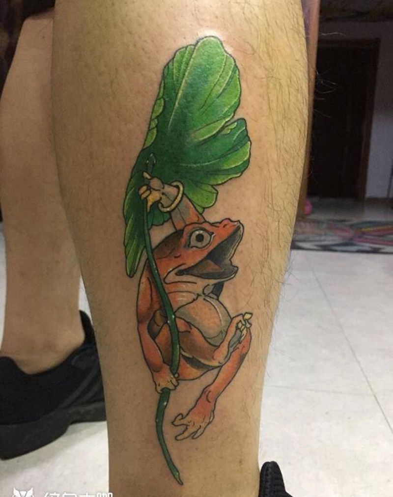 小青蛙纹身图片_New School纹身图案